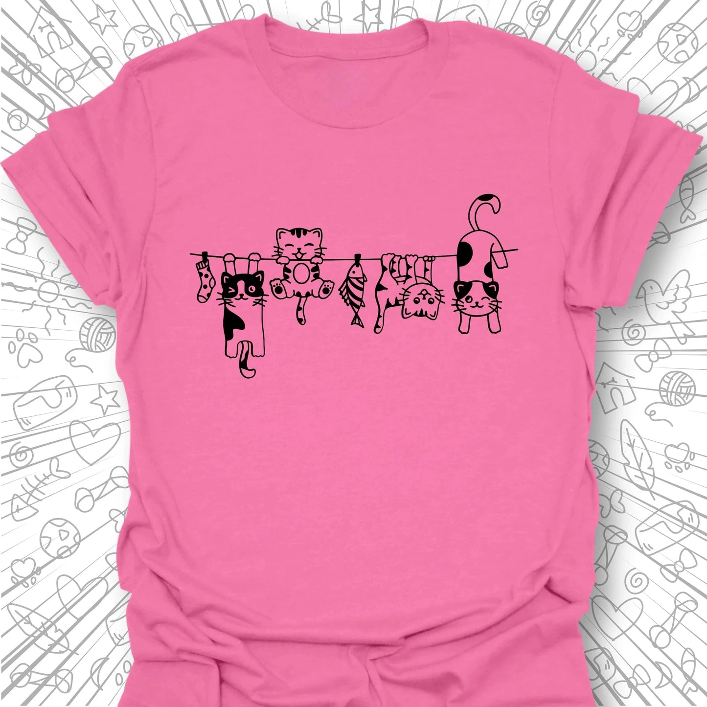 Clothes Line Cats T-Shirt
