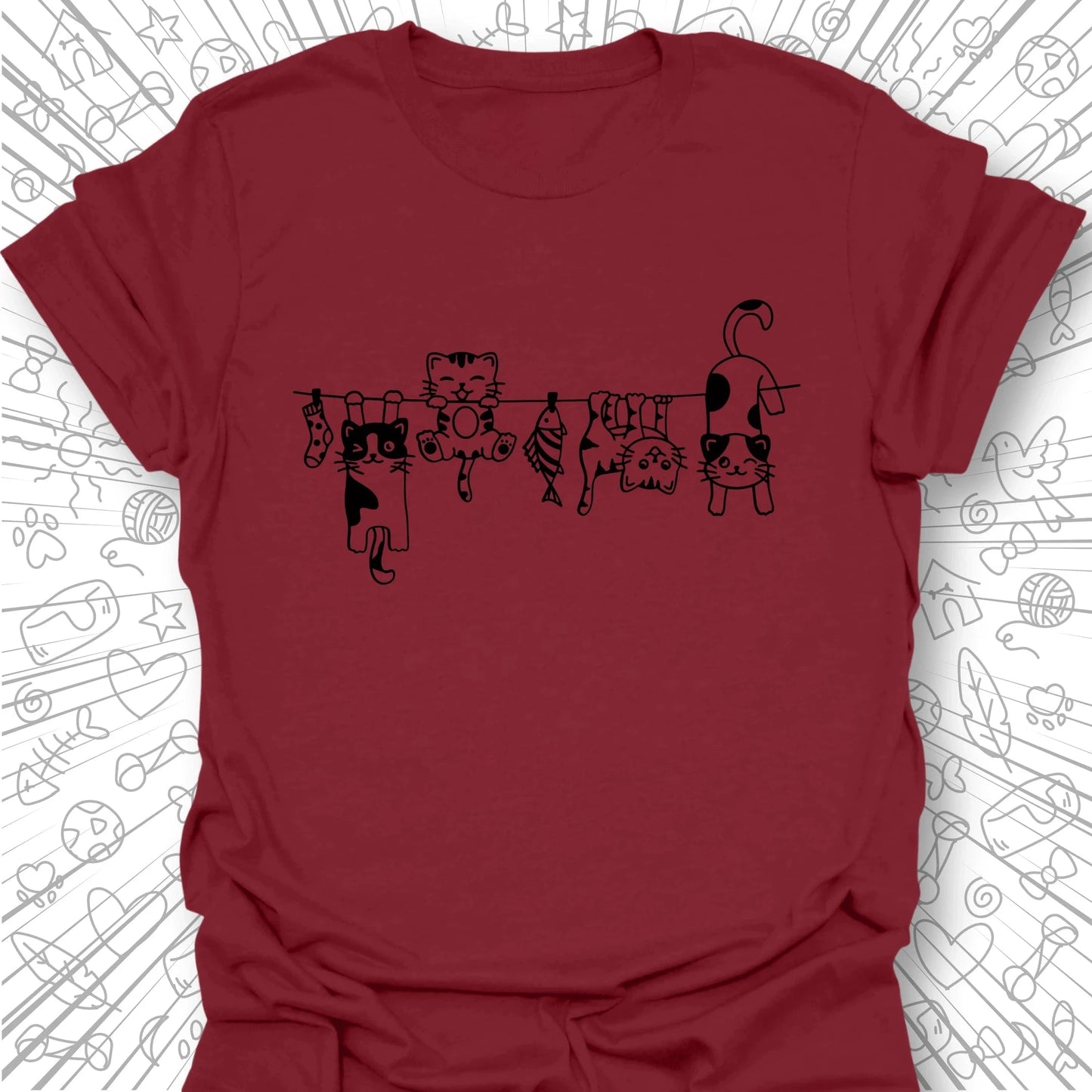 Clothes Line Cats T-Shirt