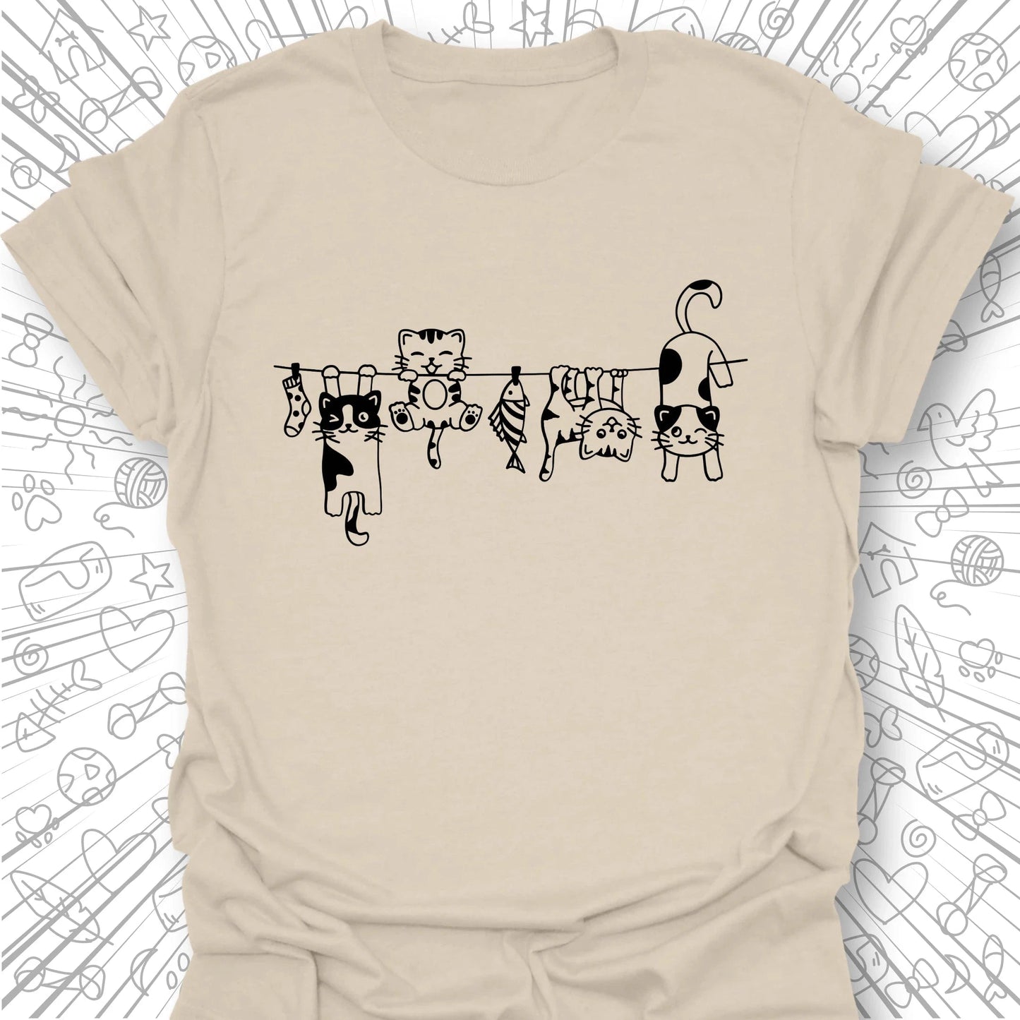 Clothes Line Cats T-Shirt