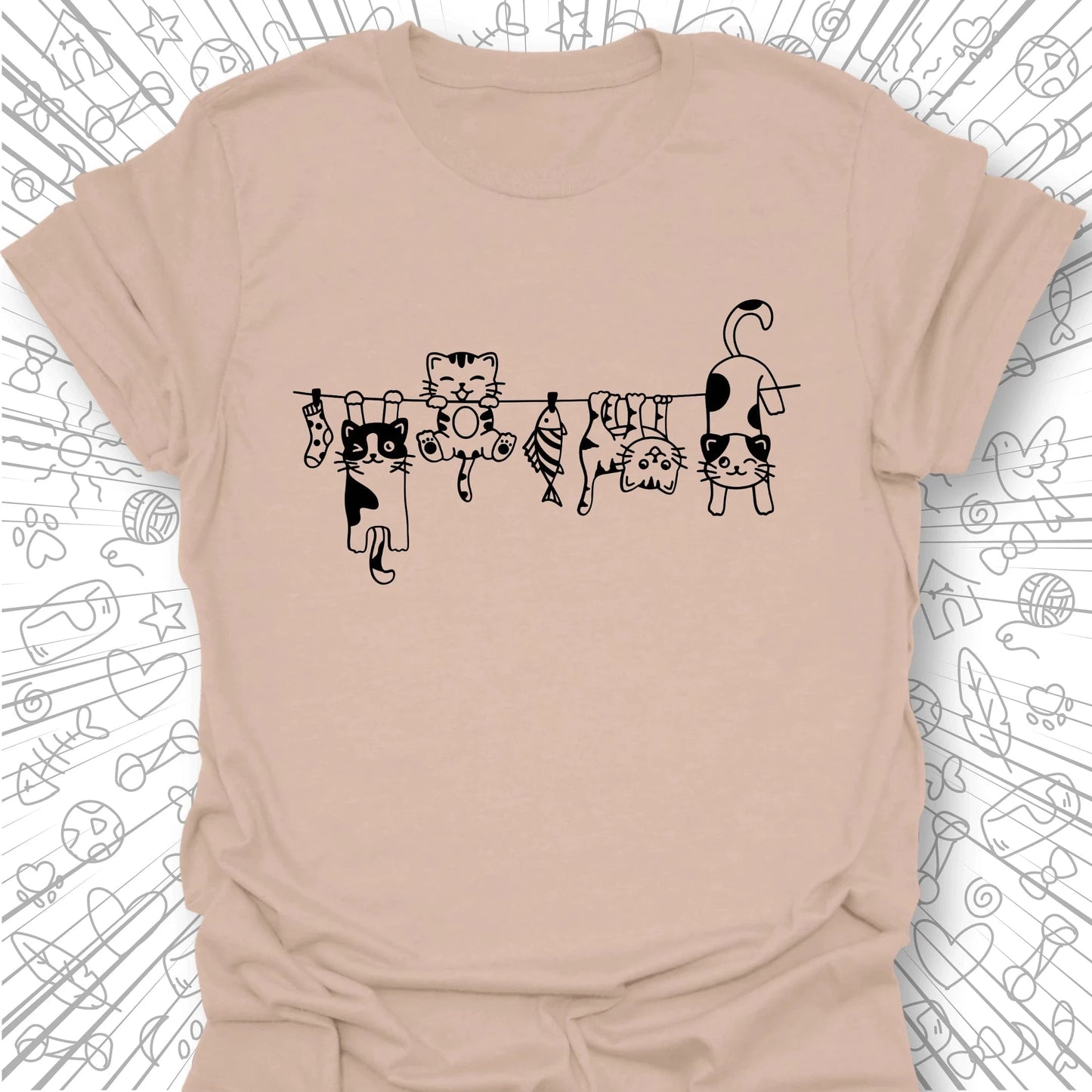 Clothes Line Cats T-Shirt