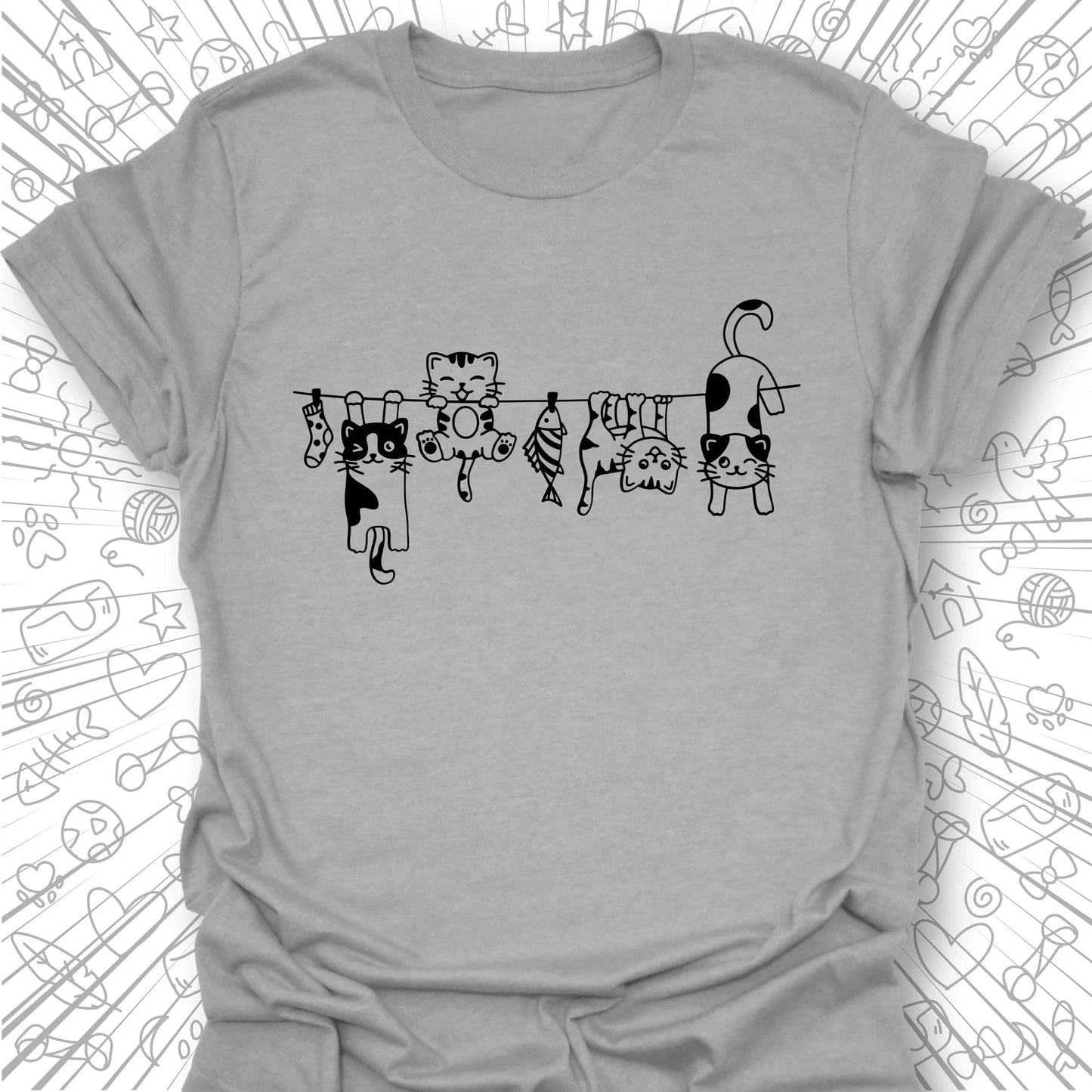 Clothes Line Cats T-Shirt