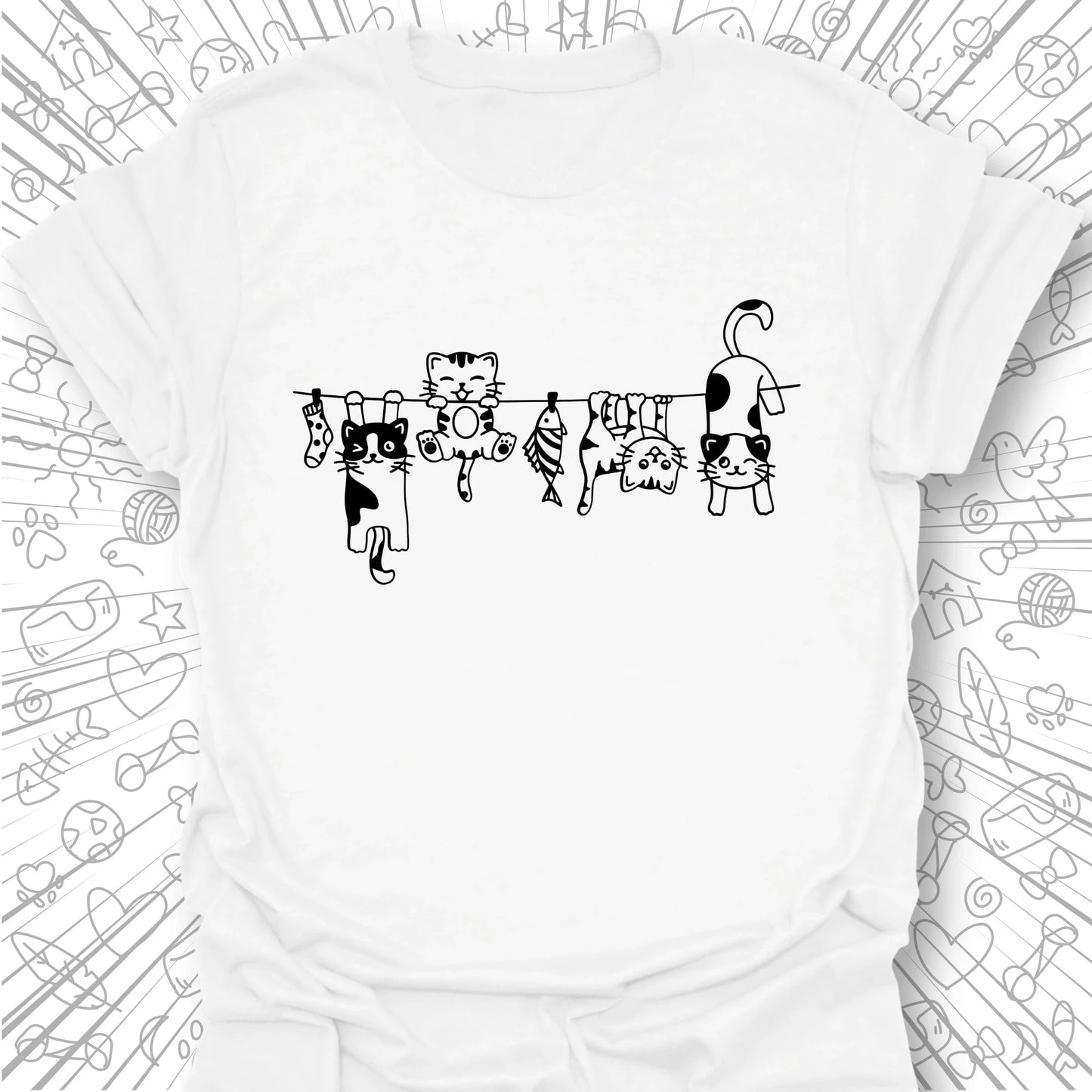 Clothes Line Cats T-Shirt