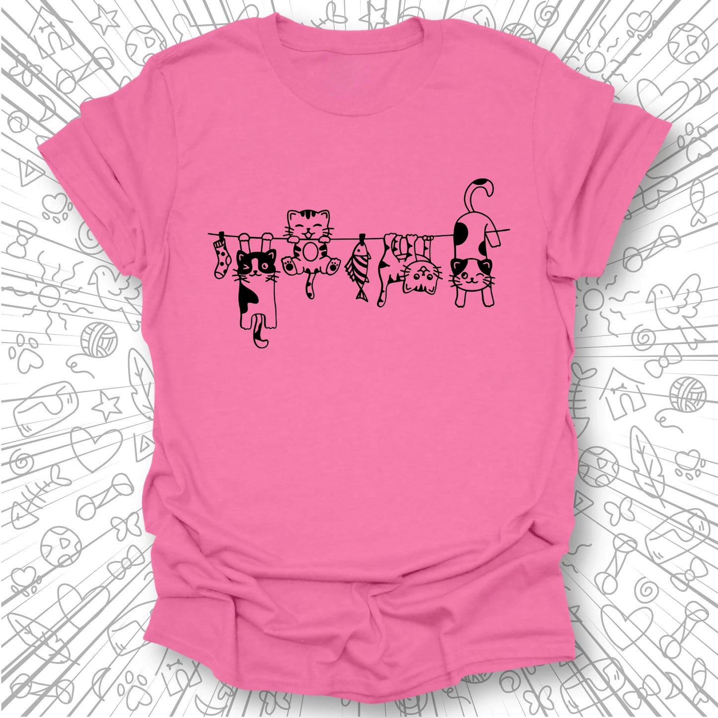 Clothes Line Cats T-Shirt