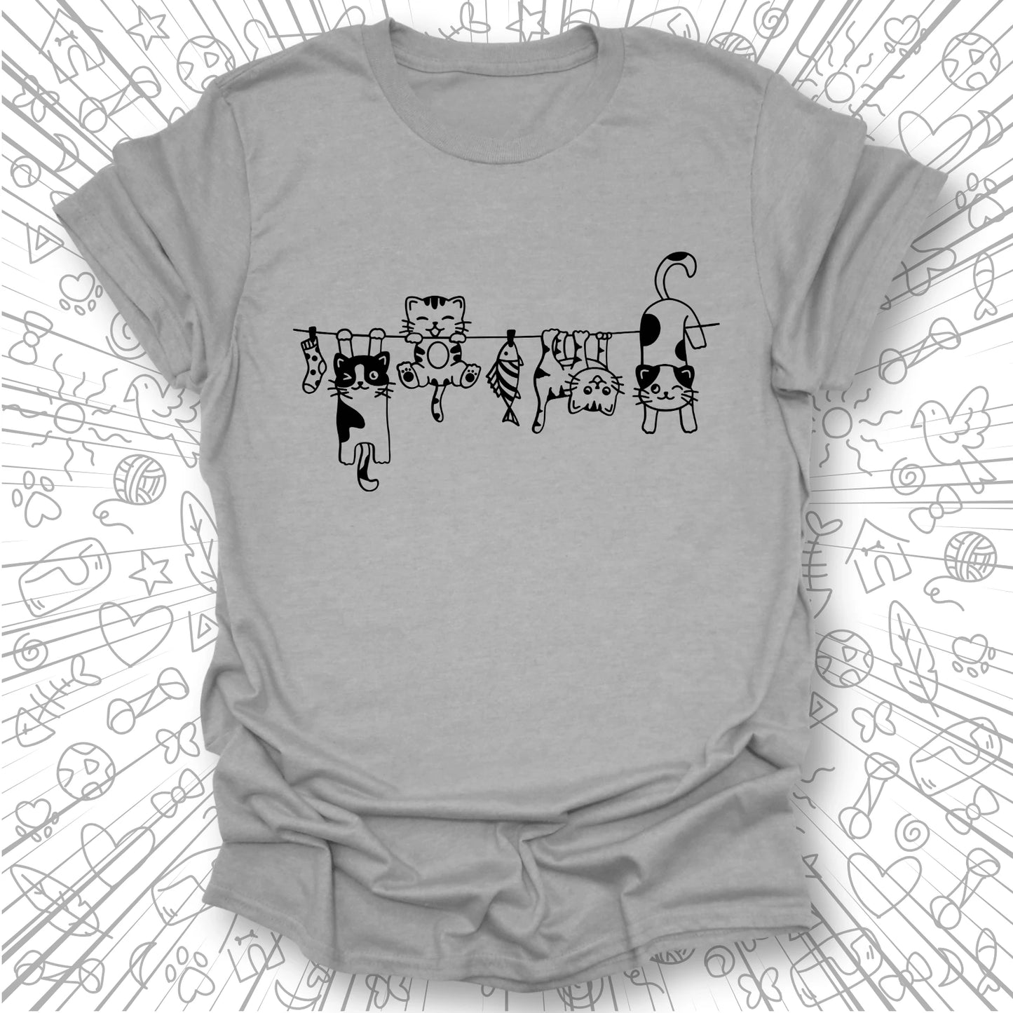 Clothes Line Cats T-Shirt