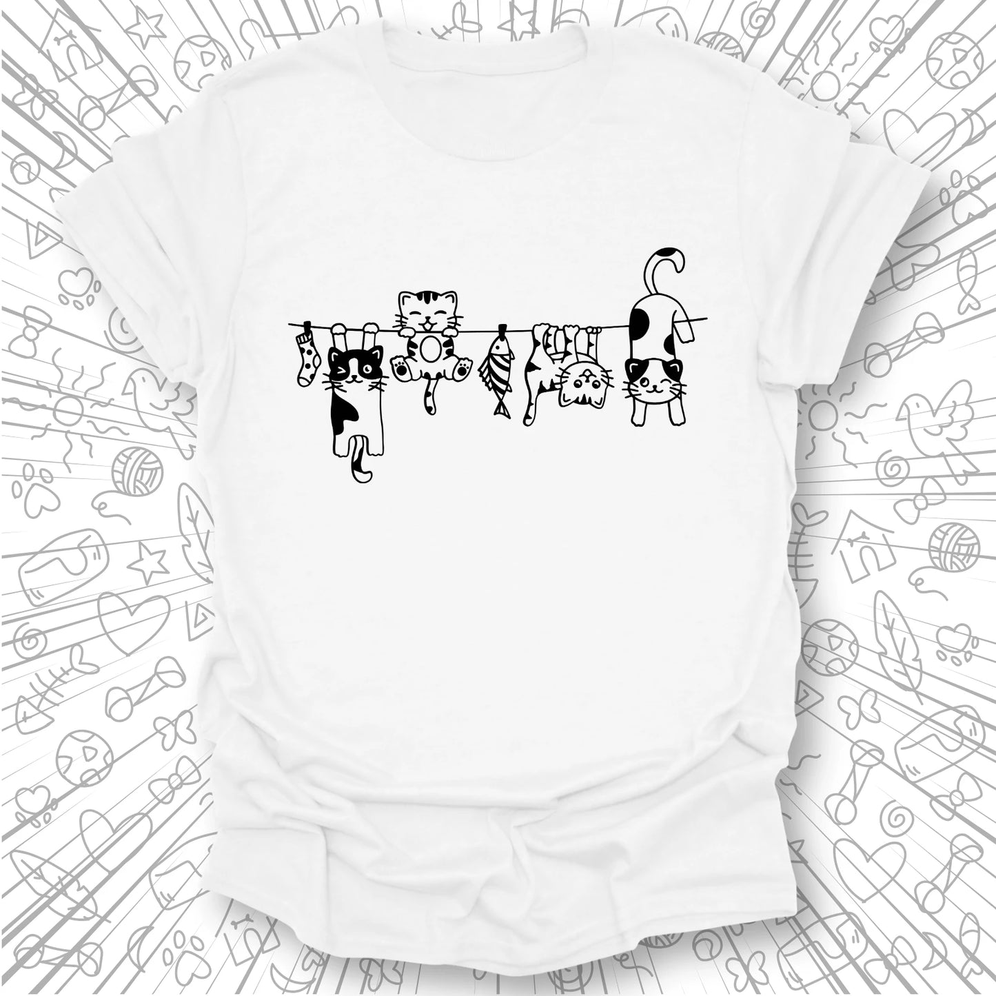 Clothes Line Cats T-Shirt