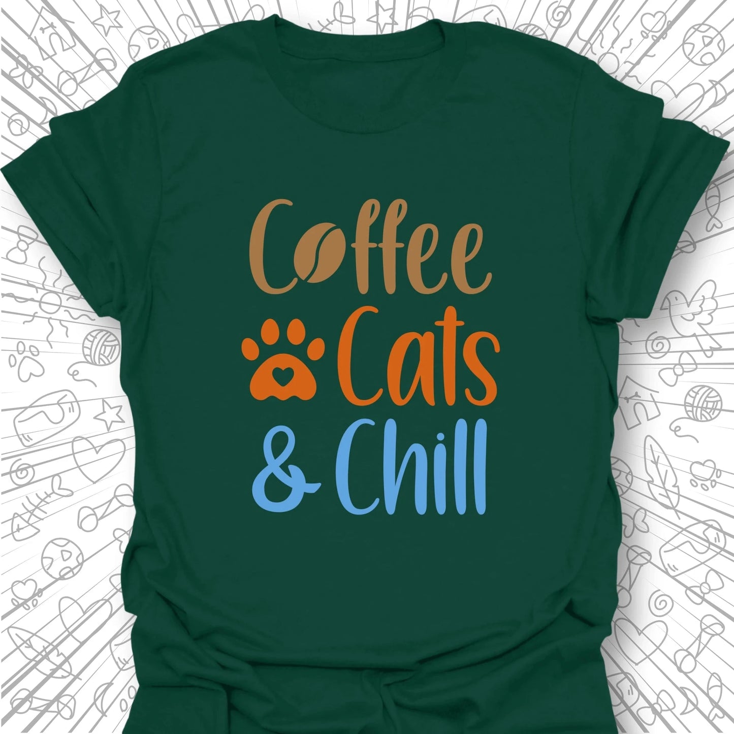 Coffee, Cats & Chill T-Shirt