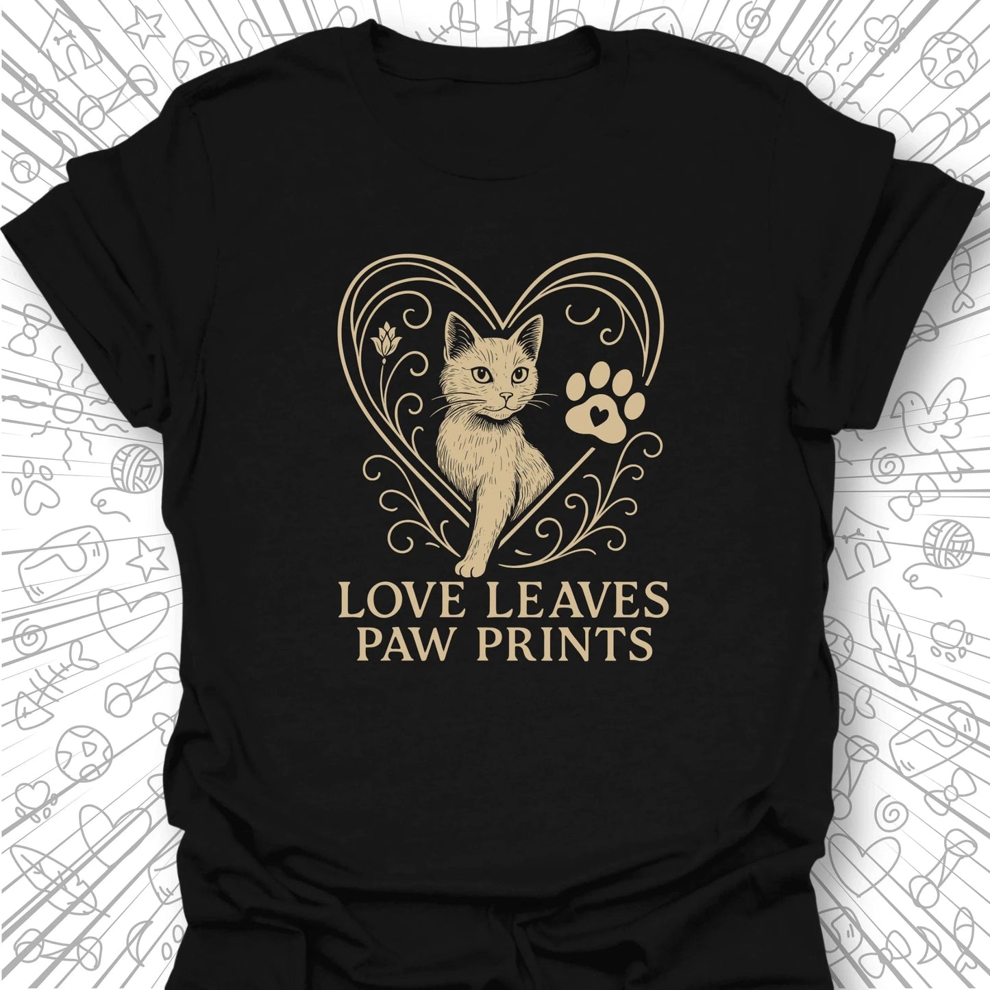 Love Leaves Paw Prints T-Shirt