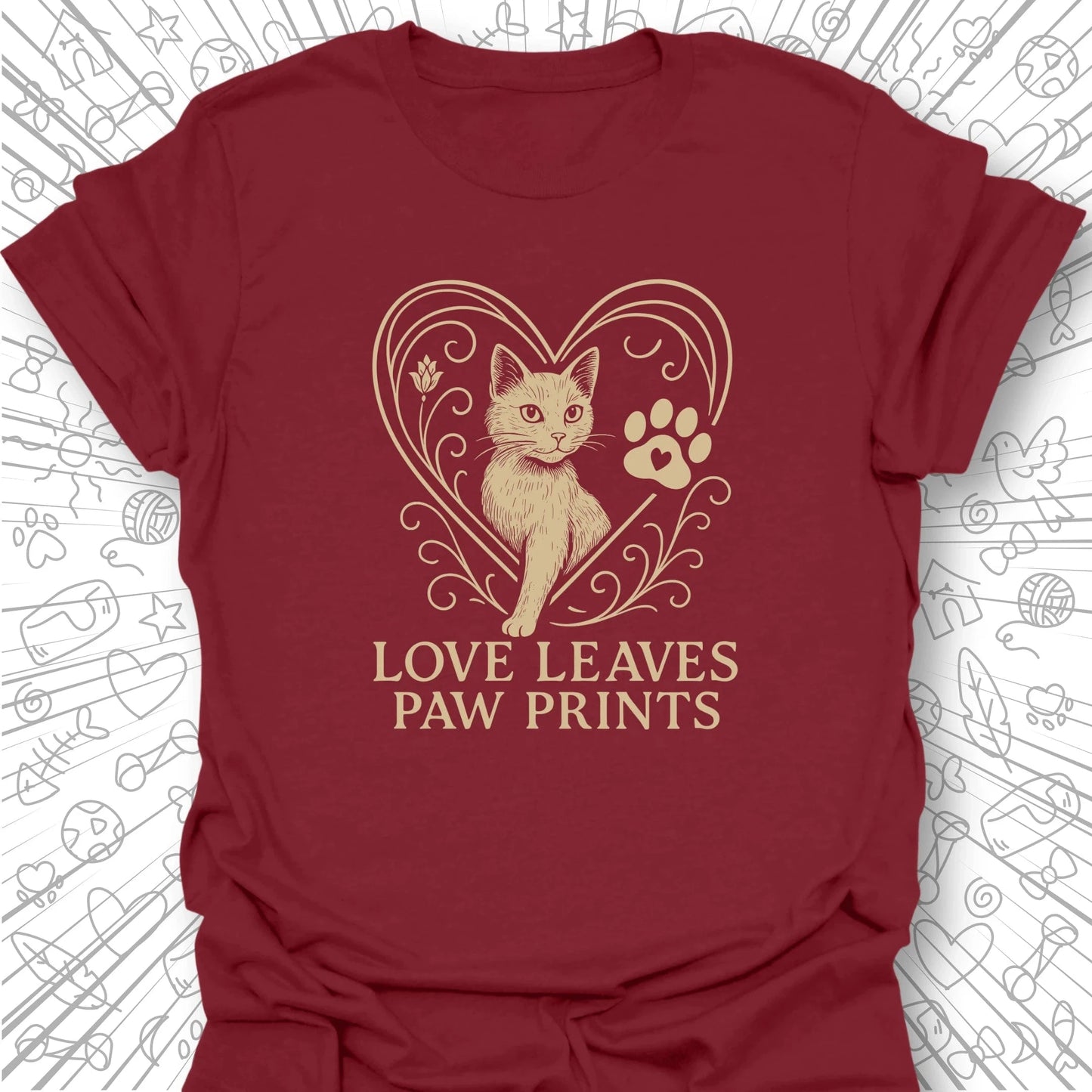 Love Leaves Paw Prints T-Shirt