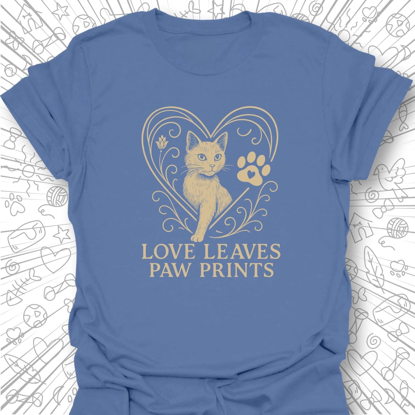 Love Leaves Paw Prints T-Shirt