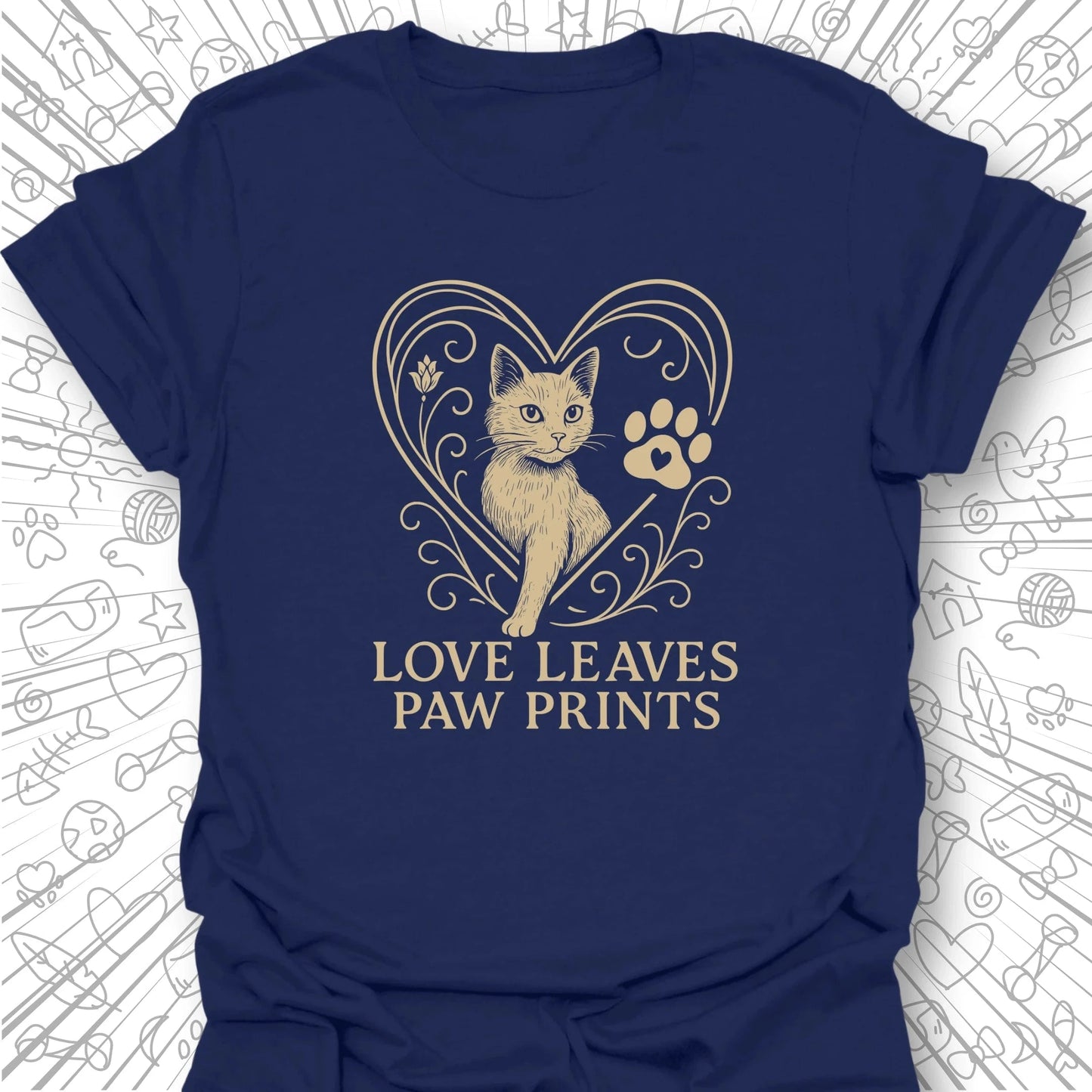 Love Leaves Paw Prints T-Shirt