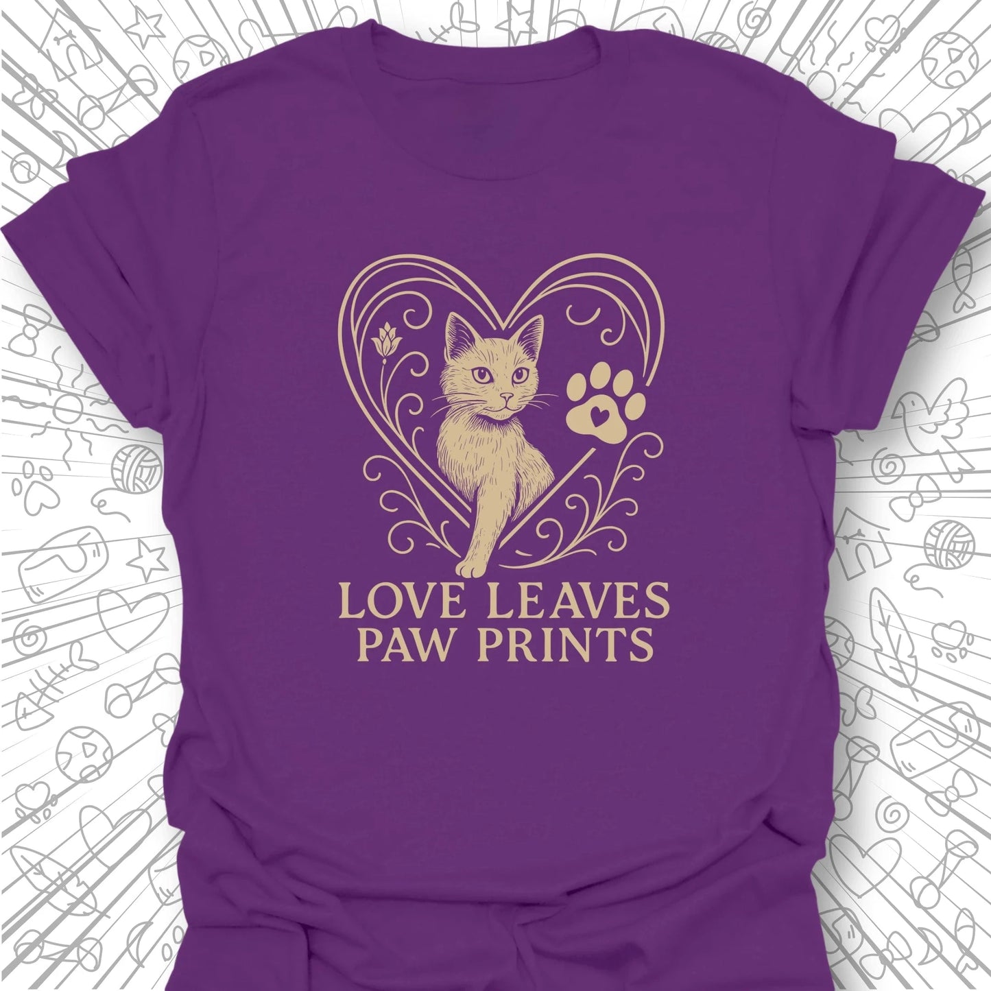 Love Leaves Paw Prints T-Shirt