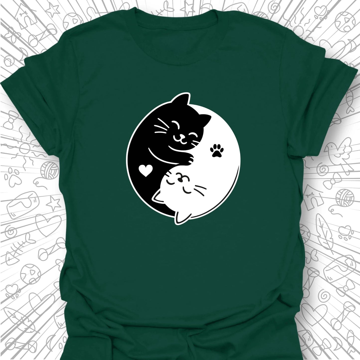 Ying Yang Cat T-Shirt