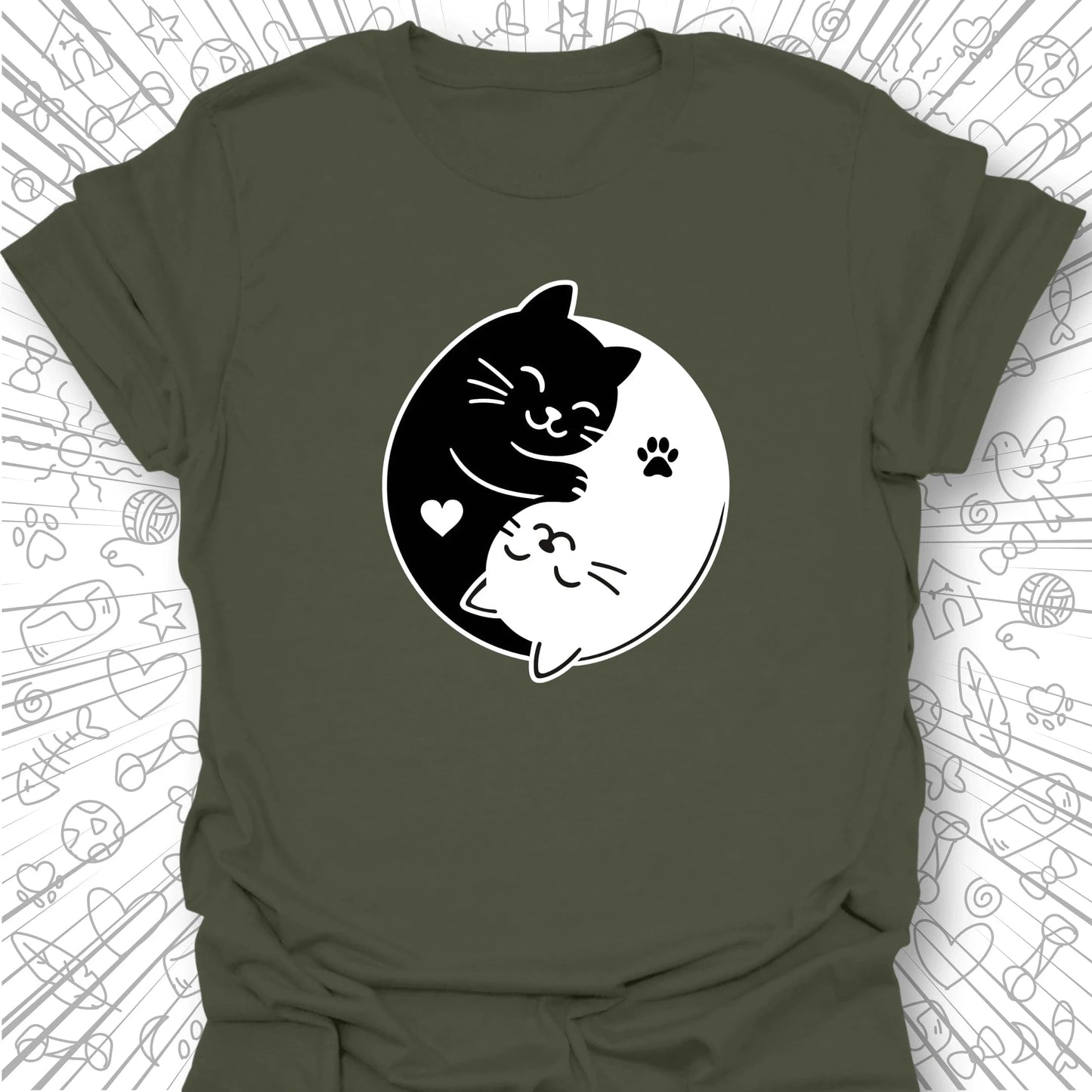 Ying Yang Cat T-Shirt