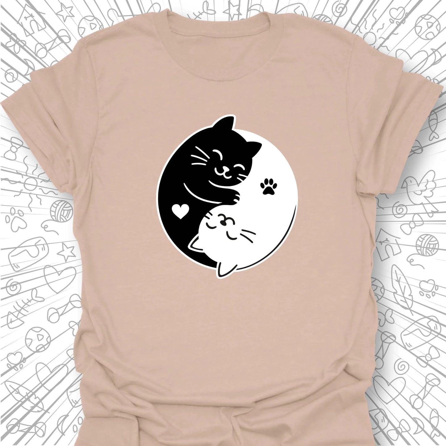 Ying Yang Cat T-Shirt