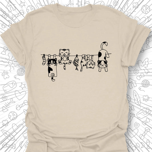 Clothes Line Cats T-Shirt