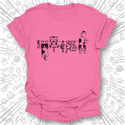 Clothes Line Cats T-Shirt