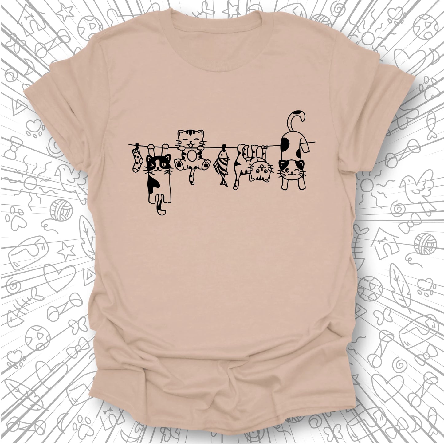 Clothes Line Cats T-Shirt