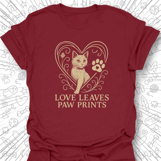 Love Leaves Paw Prints T-Shirt