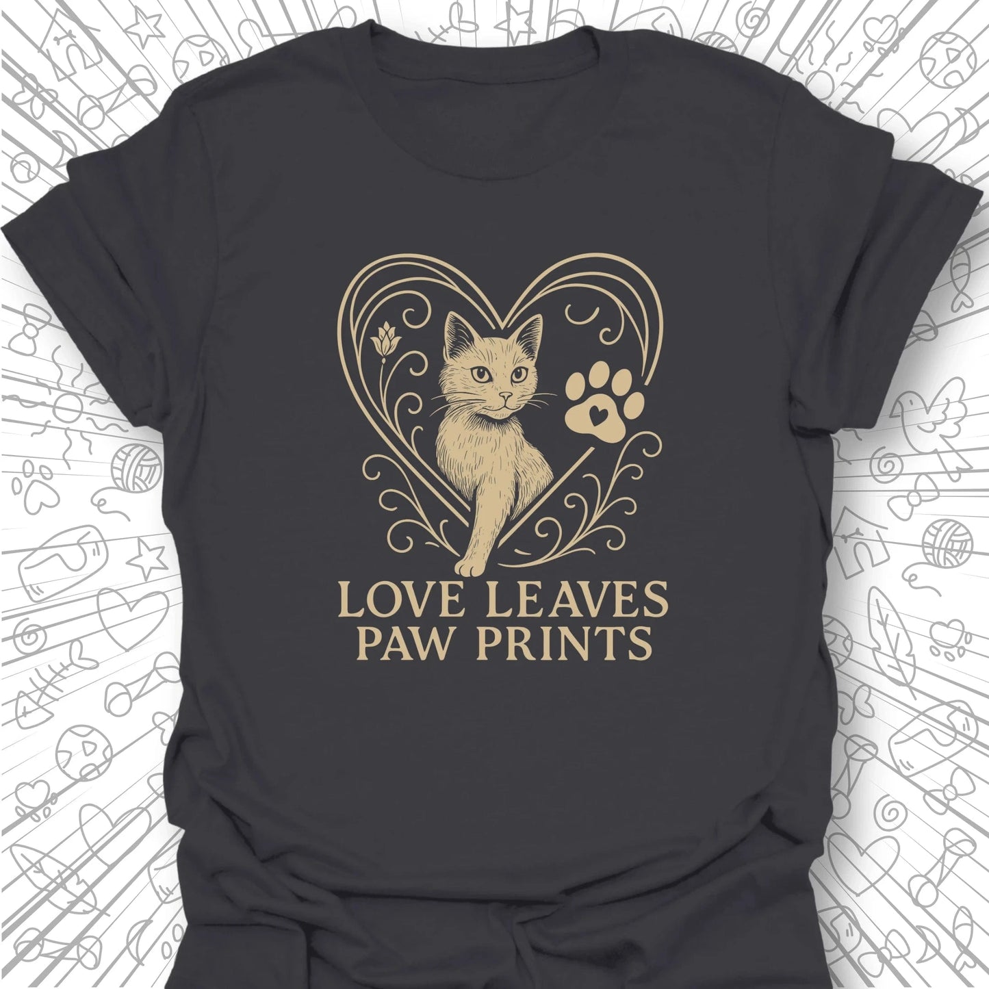 Love Leaves Paw Prints T-Shirt